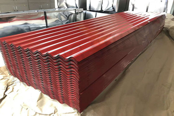 RAL9003 RAL3002 3.66m Long PPGI Roofing Sheets with Mid Hardness and 8-30/5-30um Primer Coating