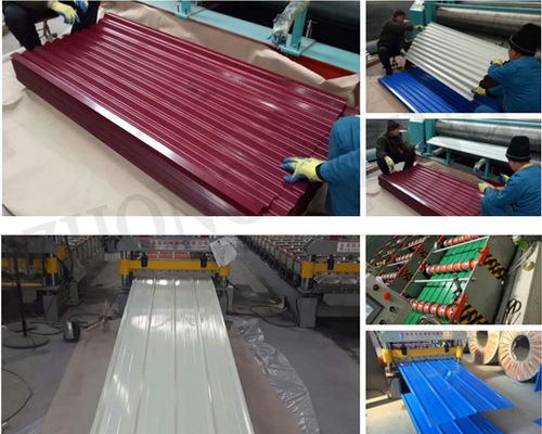 Industrial Sheds PPGI Corrugated Roofing Sheet with RAL Color Coating and Bending Processing on 4*8ft Color Card