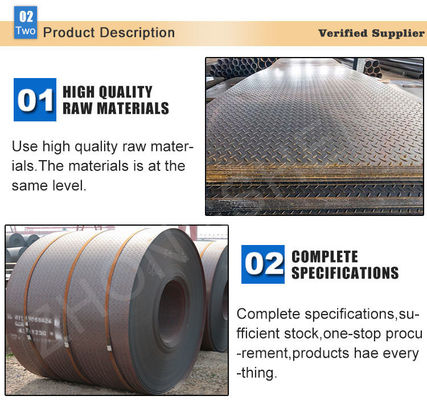 Q235 A36 SS400 Carbon Mild Steel Checkered Sheet Floor Plate with Hot Rolled Technique and Bending Processing Service
