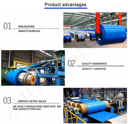 Top- Blue Color Coated Prepainted Galvanized PPGI Steel Coil for Container Manufacturing