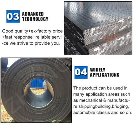 Hot Rolled Q235B Checkered Plate Steel Grade in Prime with Thickness 2.5-8.0mm and Width 600-1800mm