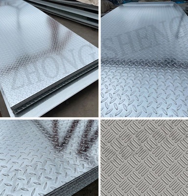 Full Hard Steel Sheet Galvanised Checkered Plate for Competitive and Full Hardness in 600-1500mm Width