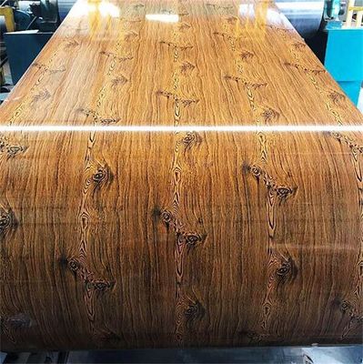 ASTM Standard Wood Grain Color Coated Galvanized Strip Coil PPGI Steel Coil for Roofing Sheet SIRM Certified and Approved