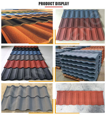 Waterproof and Fireproof Function 1340mm*420mm Colorful Stone Coated Metal Roof Tile Roofing Sheet for Latest Designs