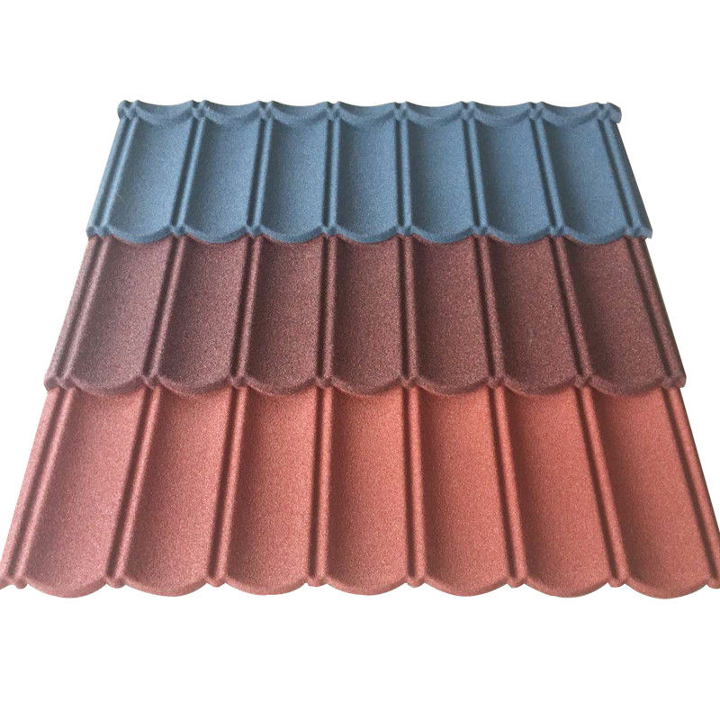 SGCC/CGCC/TDC51DZM/TDC52DTS350GD/TS550GD/DX51D Z Q195-q345 Lower Noise Natural Colored Stone Coated Metal Roofing Tile