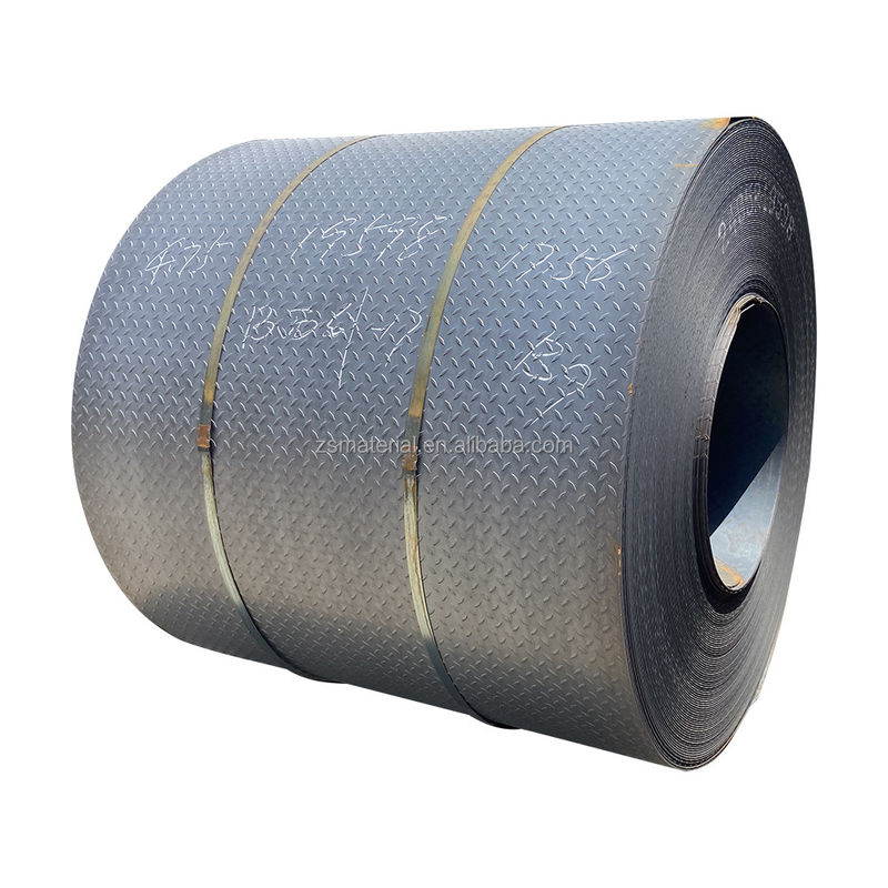 SS400 Q235 Mild Steel Checkered Coil/Plate for Floor Sheet Cutting Service and Wide Width at Affordable